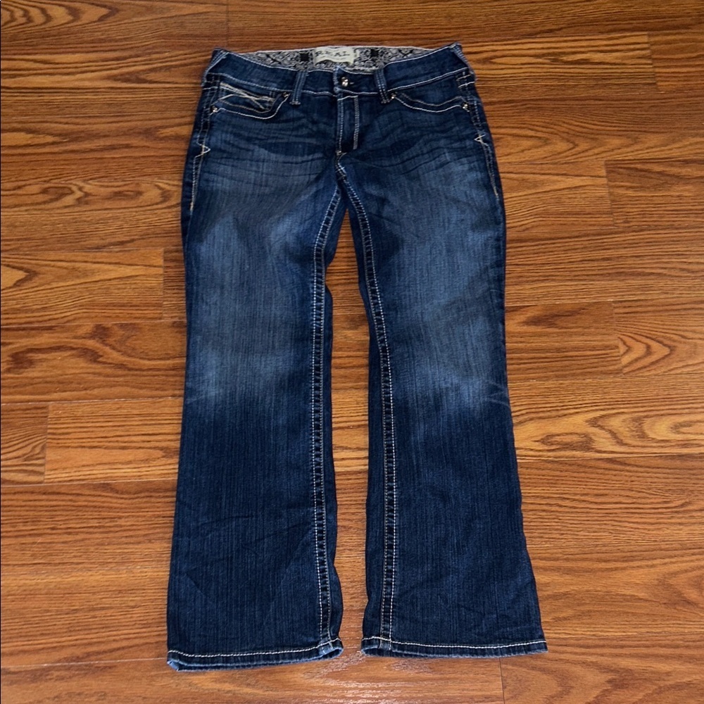 Ariat R.E.A.L. Mid Rise Stretch Entwined Boot Cut Jeans Med‎ Wash Size 32 Short